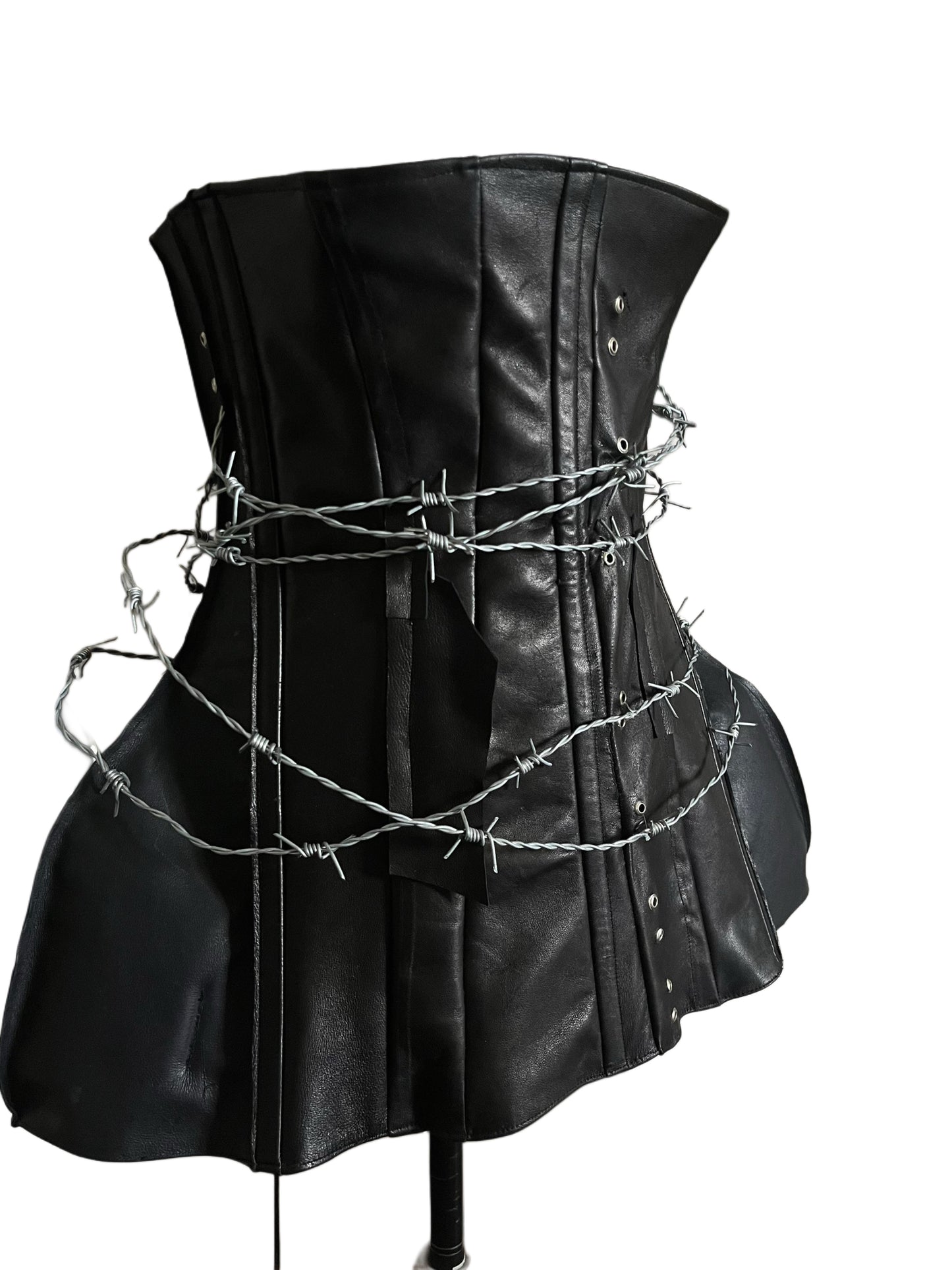 Leather mini dress