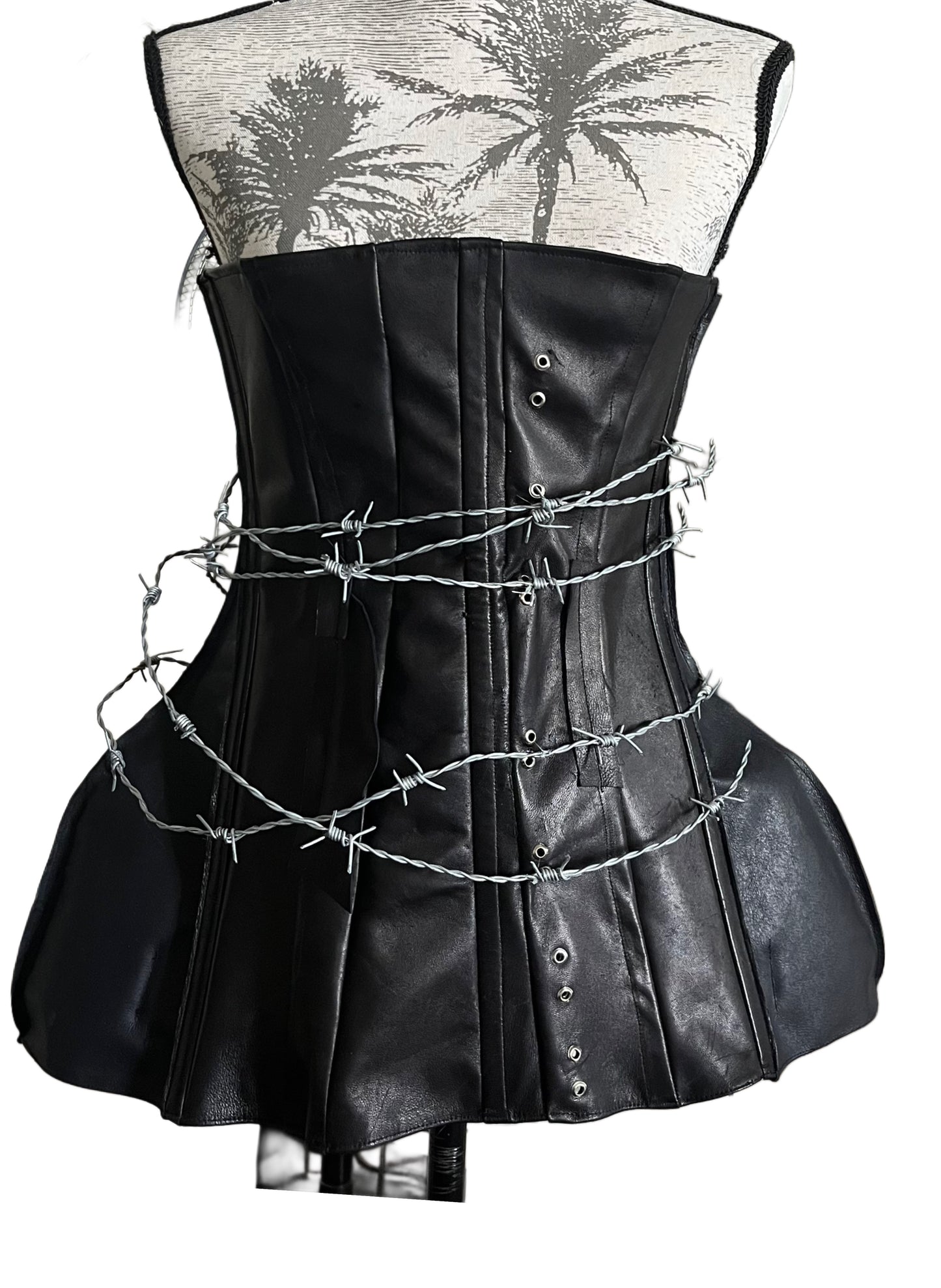 Leather mini dress